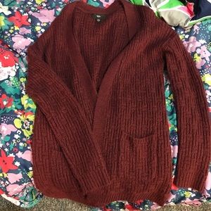 Maroon red cardigan